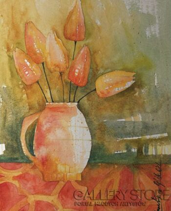 Klaudia Pawelec-Gliklich-Kwiaty z ażurem -Malarstwo