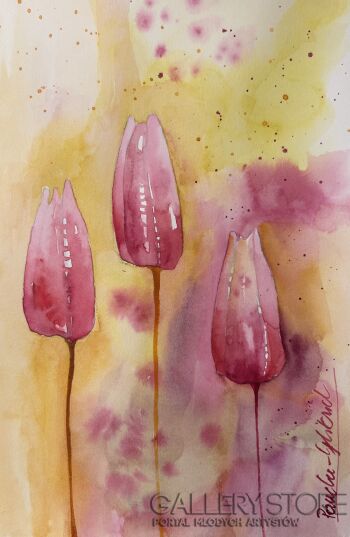 Klaudia Pawelec-Gliklich-Landrynkowe tulipany -Malarstwo