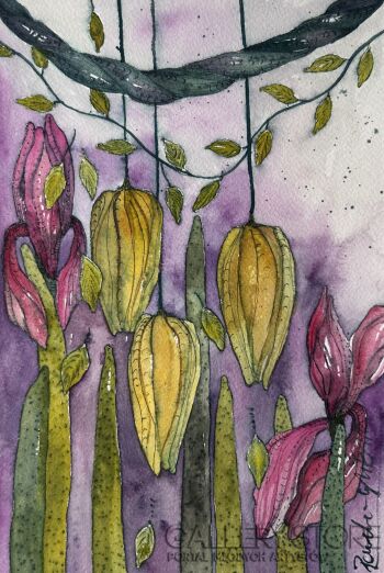 Klaudia Pawelec-Gliklich-Wiszące tulipy -Malarstwo