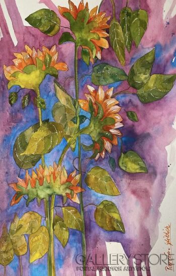 Klaudia Pawelec-Gliklich Pracownia Aquarelle-Wrzos słonecznikowy -Malarstwo