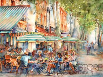 Klaudiusz Pohl-Francuski deser pod platanami -Malarstwo