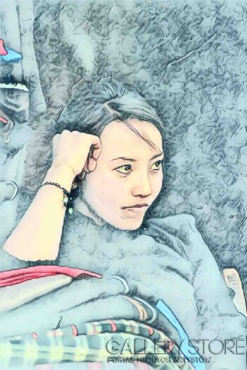 Krzysztof Bobrowski-Dziewczyna z Tybetu (p2-ap)-Grafika