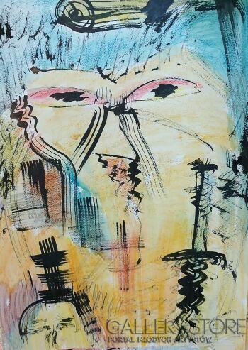 Krzysztof Bobrowski-Niebezpieczny mężczyzn-Akwarela