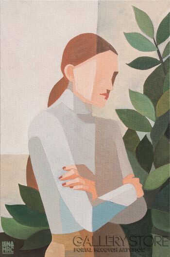 Lena Marc-W półcieniu, w zieleni-Malarstwo