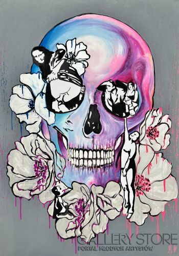 Dripping Banksy Skull 