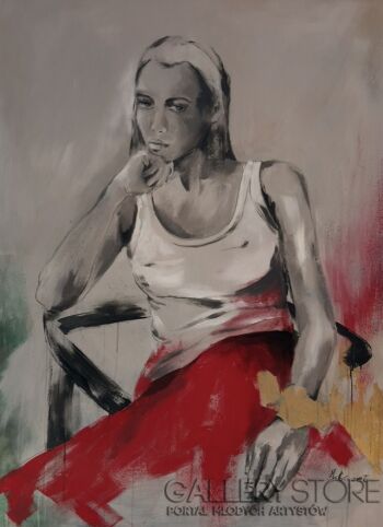 Magdalena Gaweł-,, Dziewczyna w białej bluzce”-Malarstwo