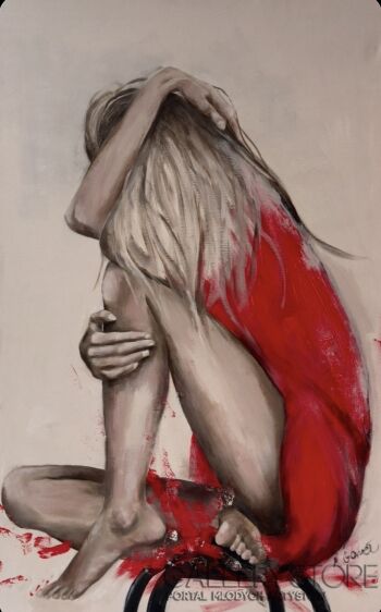 Magdalena Gaweł-,,Dziewczyny w czerwonej koszuli”-Malarstwo