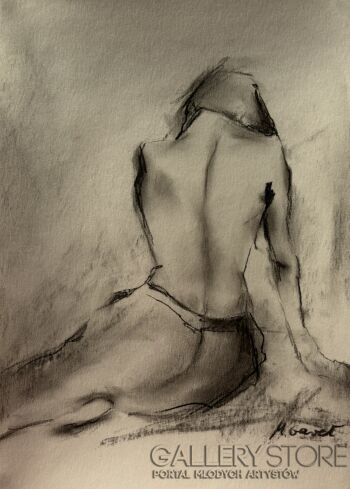 Magdalena Gaweł-,,Kobiece plecy”-Rysunek