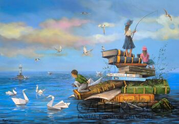 Magdalena  Kępka-Papierowa wyspa-Malarstwo