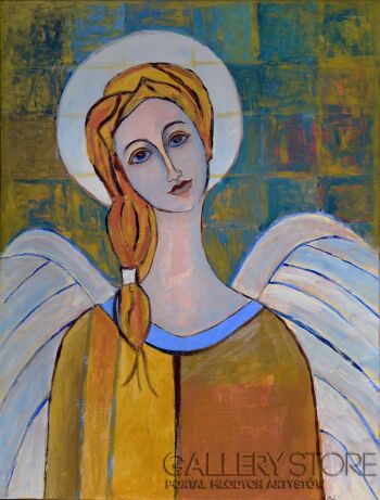 Magdalena Walulik-Złoty anioł-Akryl