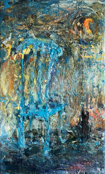 Majka Dombrowicz-"Śliczne niebieskie krzesełko"-Akryl