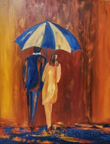 Małgorzata Burcicka-Kozieł-Miłość w kroplach deszczu-Malarstwo