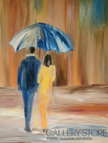 Małgorzata Burcicka-Kozieł-Miłość w kroplach deszczu-Malarstwo