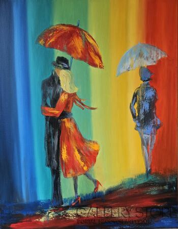 Małgorzata Burcicka-Kozieł-Tęcza i czerwony parasol-Malarstwo