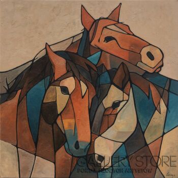 Marcin Lenczowski-Konie, dzikie konie II-Malarstwo