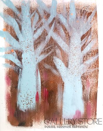 Marcin Waśka-Dwa drzewa-Malarstwo