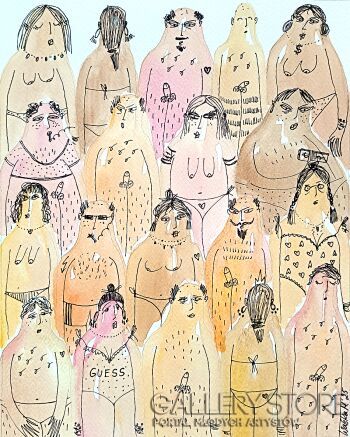 Marcin Waśka-Plaża nudystów- FWB-Malarstwo