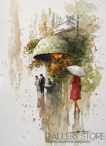 Mariusz Sołtysiak-Pod zieloną markizą-Malarstwo