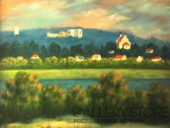 Mariusz Stanisław Wasilewski-Dwa brzegi w Kzimierzu Dln.-Malarstwo
