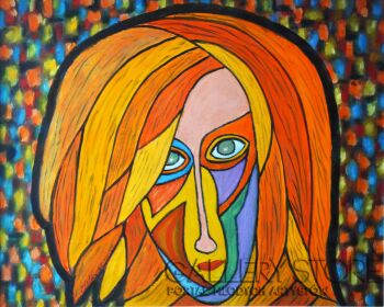 Mariusz Stanisław Wasilewski-Portret Muzy Picassa -Francoise Gilot-Malarstwo