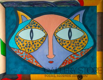 Mariusz Stanisław Wasilewski-Słodka kotka-Malarstwo