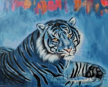 Marta Bartnik-Tiger In Blue-Malarstwo
