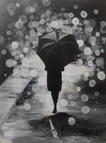 spacer w deszczu