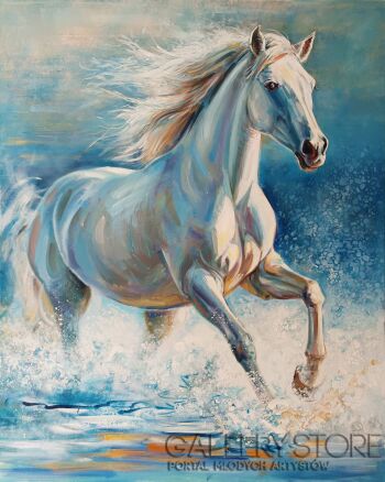 Marzena Kleszcz-Małysz-GALOP W BŁĘKICIE-Malarstwo
