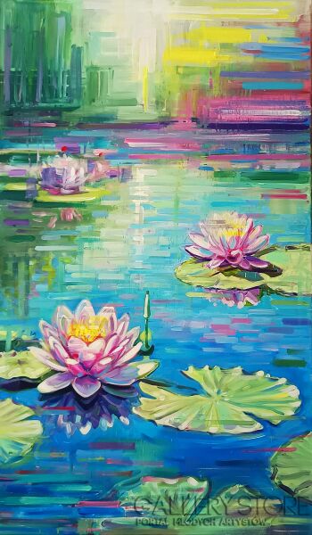 Marzena Kleszcz-Małysz-SZEPTY RÓŻU Z BŁĘKITEM-Malarstwo