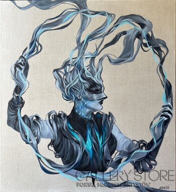 Milena Korzeniewska-Wyciągając błękitne myśli-Malarstwo