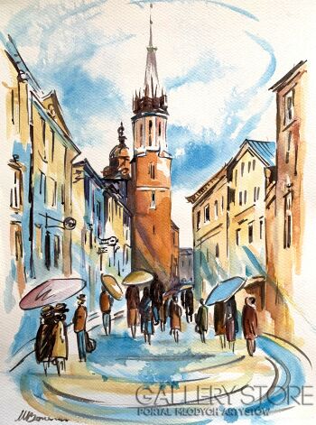 Monika Borowicz-„Ul. Floriańska z Kościołem Mariackim”-Malarstwo