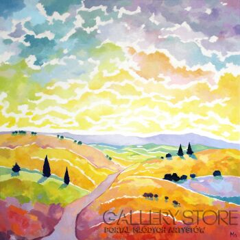 Monika Siwiec-Beztroskie południe pod kolorowym niebem -Malarstwo