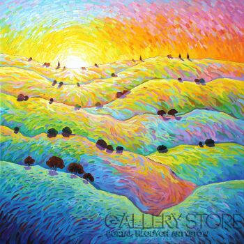 Monika Siwiec-Colorful hills leading me home-Olej