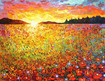 Monika Siwiec-Łąka skąpana w ogniu światła -Malarstwo