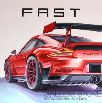 Monika Siwiec-Red fast GT3-Malarstwo