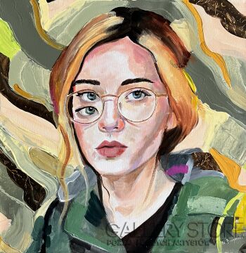 Natalia Biegalska-Dziewczyna w okularach-Akryl