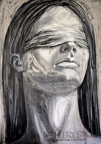 Natalia Smolin-Portret w szarości-Akryl