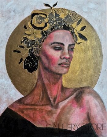 Natalia Smolin-Portret z wiankiem II-Malarstwo