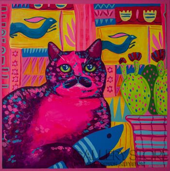 Oksana Chumakova-Obraz „Cat Spot” 2025.-Akryl