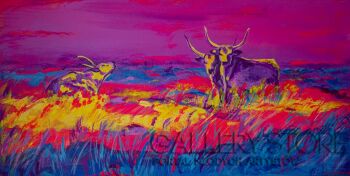 Oksana Chumakova-Obraz „Słoneczne krowy”, 2026-Malarstwo