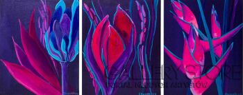 Oksana Chumakova-Tryptyk malarski "Kwiaty" 2024.-Malarstwo