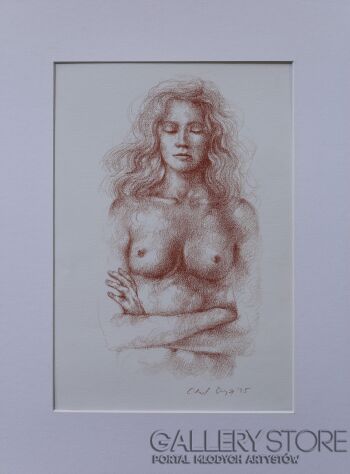 Olaf Czyż-Akt barwiony sangwiną I-Rysunek