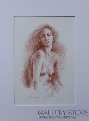 Olaf Czyż-Akt barwiony sangwiną III-Rysunek