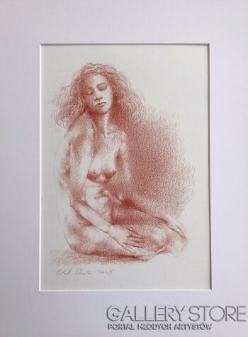 Olaf Czyż-Akt barwiony sangwiną IV-Rysunek