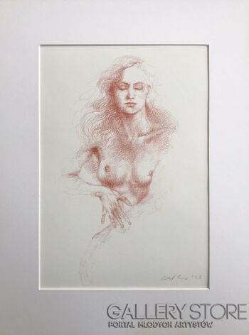 Olaf Czyż-Akt barwiony sangwiną VII-Rysunek