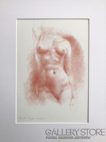Olaf Czyż-Akt barwiony sangwiną VIII-Rysunek