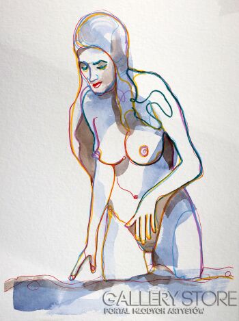 Paweł Dąbrowski-Diana w kapieli-Malarstwo
