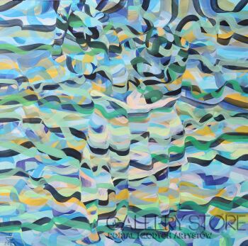 Paweł Dąbrowski-Wielki błękit, dwie w kąpieli.-Malarstwo