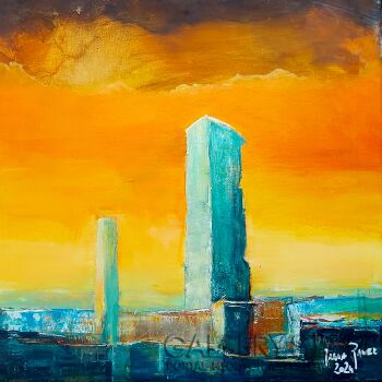 Paweł Jagła-"Zapomniane miasto II "-Malarstwo