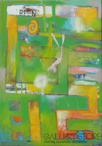Piotr  Gola-Green Abstract No.2-Olej